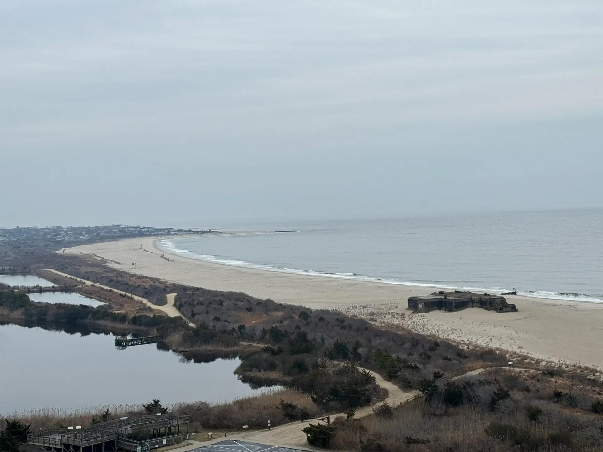 Peaceful Cape May beach during the off-season winter months